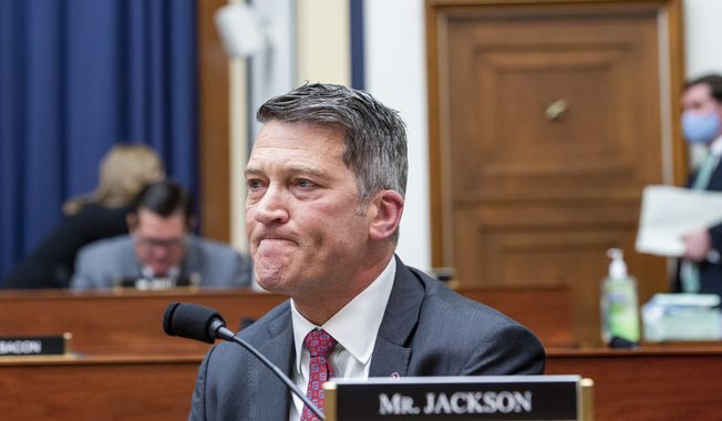 Rep. Ronny Jackson, R-Texas, speaks during the House Armed Services Committee on the conclusion of military operations in Afghanistan and plans for future counterterrorism operations on Wednesday, Sept. 29, 2021, on Capitol Hill in Washington. (Rod Lamkey/Pool via AP) **FILE**
