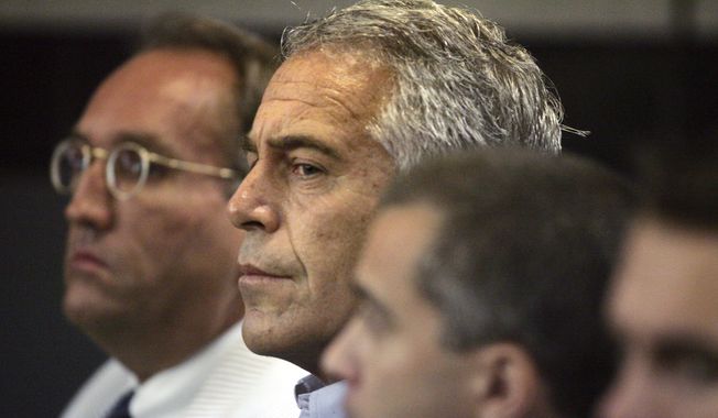 Jeffrey Epstein appears in court in West Palm Beach, Fla., July 30, 2008. The Associated Press has obtained more than 4,000 pages of documents related to Jeffrey Epstein’s jail suicide from the federal Bureau of Prisons under the Freedom of Information Act.  (Uma Sanghvi/The Palm Beach Post via AP)
